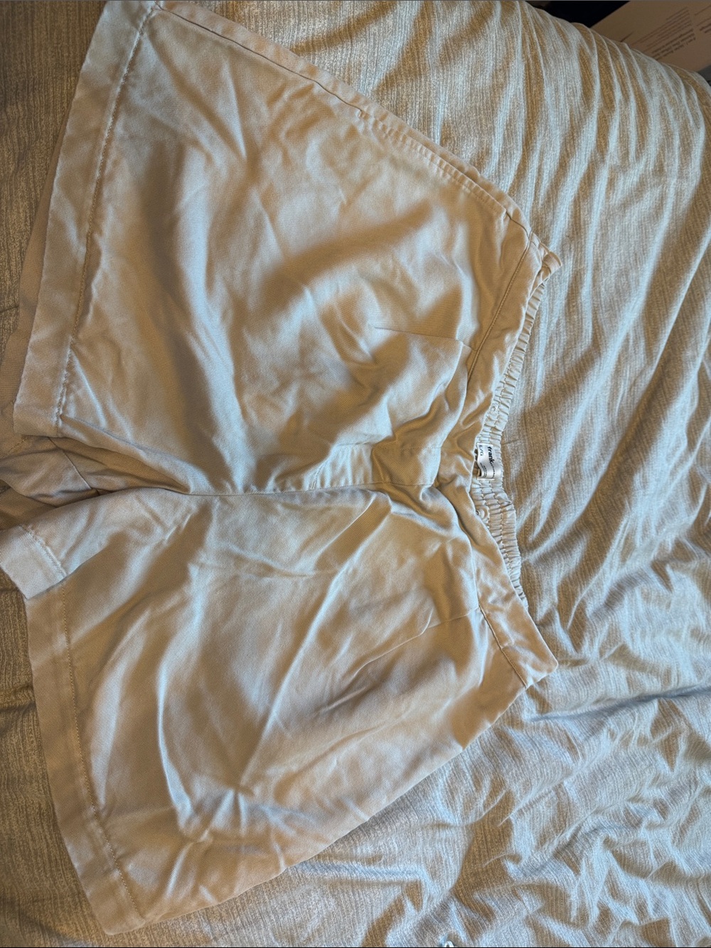 Frank & Oak Cream High-Waist Casual Shorts